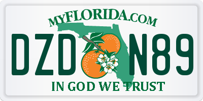 FL license plate DZDN89