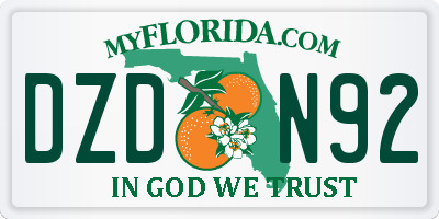 FL license plate DZDN92
