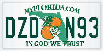 FL license plate DZDN93