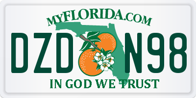 FL license plate DZDN98