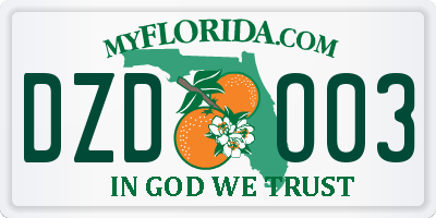 FL license plate DZDO03