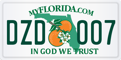 FL license plate DZDO07