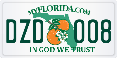 FL license plate DZDO08