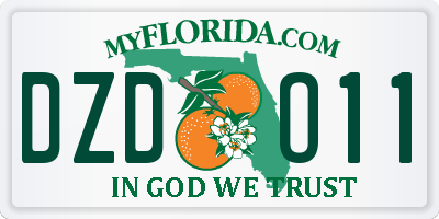 FL license plate DZDO11