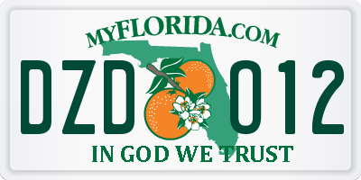 FL license plate DZDO12