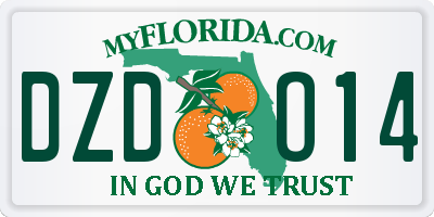 FL license plate DZDO14
