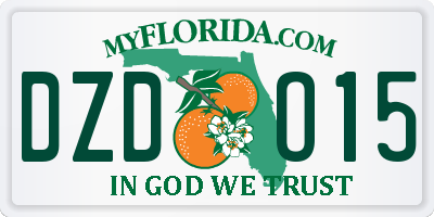 FL license plate DZDO15