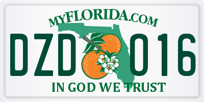 FL license plate DZDO16