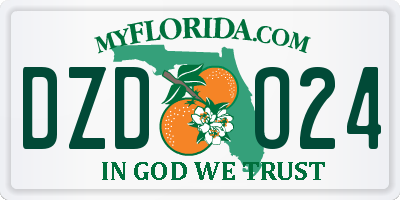 FL license plate DZDO24