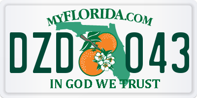 FL license plate DZDO43