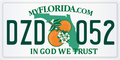 FL license plate DZDO52
