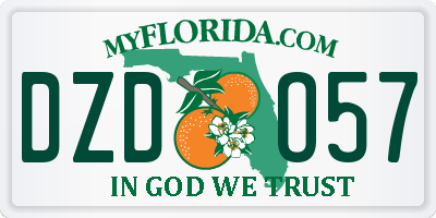 FL license plate DZDO57