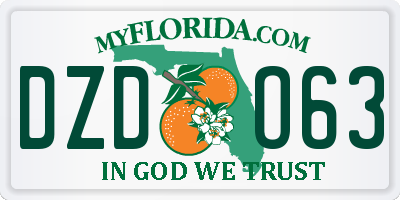 FL license plate DZDO63