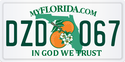 FL license plate DZDO67