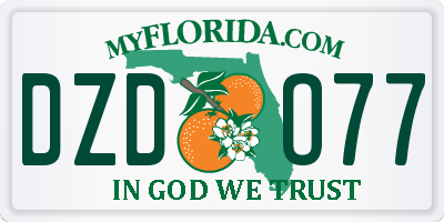 FL license plate DZDO77