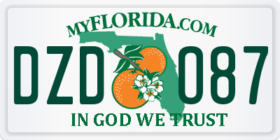 FL license plate DZDO87