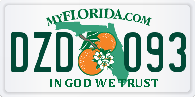 FL license plate DZDO93