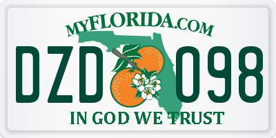 FL license plate DZDO98