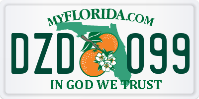 FL license plate DZDO99