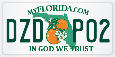 FL license plate DZDP02