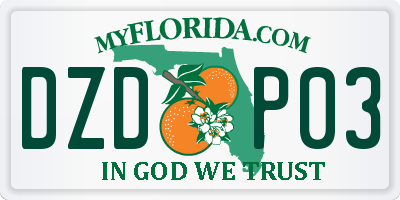 FL license plate DZDP03