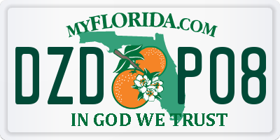 FL license plate DZDP08
