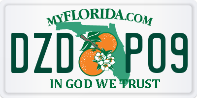 FL license plate DZDP09