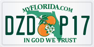 FL license plate DZDP17