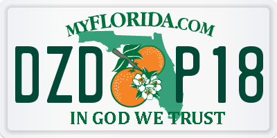 FL license plate DZDP18