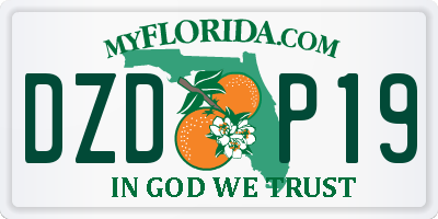FL license plate DZDP19
