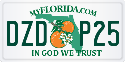 FL license plate DZDP25