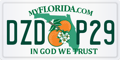 FL license plate DZDP29