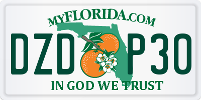 FL license plate DZDP30
