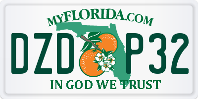 FL license plate DZDP32