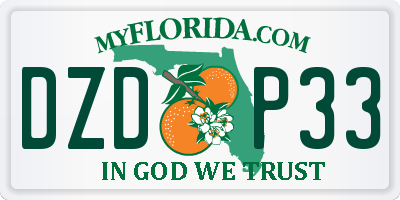 FL license plate DZDP33