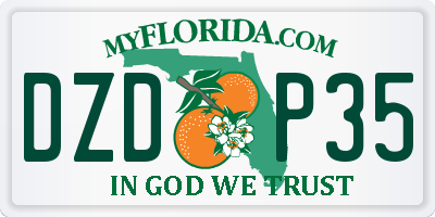FL license plate DZDP35