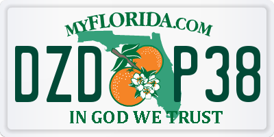 FL license plate DZDP38