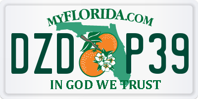 FL license plate DZDP39