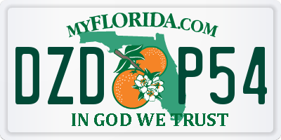 FL license plate DZDP54