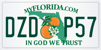 FL license plate DZDP57