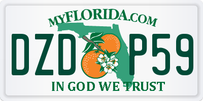 FL license plate DZDP59