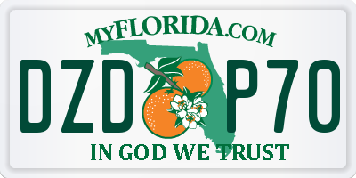 FL license plate DZDP70