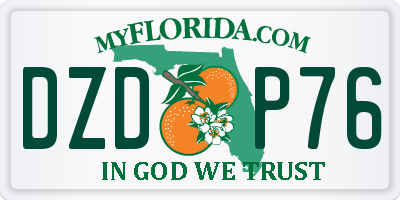 FL license plate DZDP76