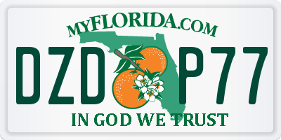 FL license plate DZDP77