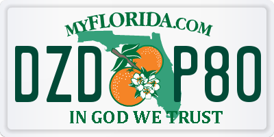 FL license plate DZDP80