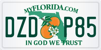 FL license plate DZDP85