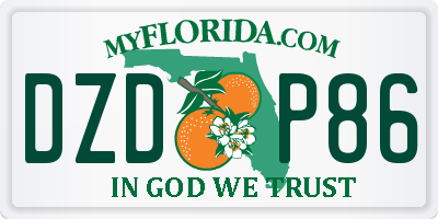 FL license plate DZDP86