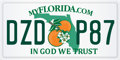 FL license plate DZDP87