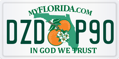 FL license plate DZDP90