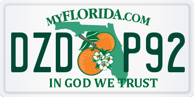 FL license plate DZDP92